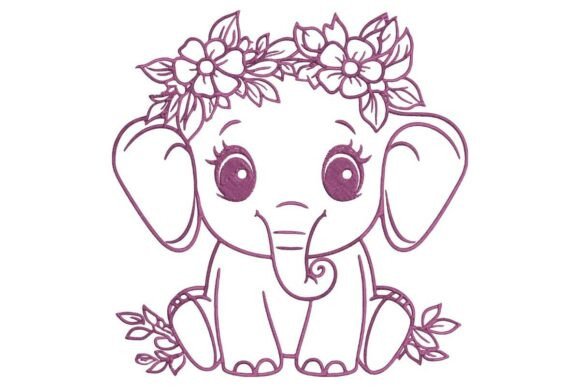 Boho Baby Elephant Illustration in Purple Review