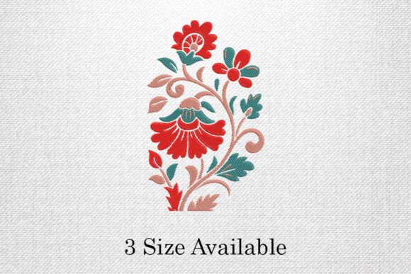 Review: Floral Vine Red Green Embroidery Design