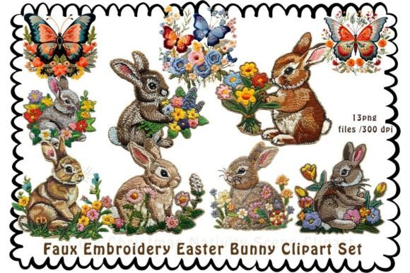 Reviewing the Faux Embroidery Easter Bunny Set