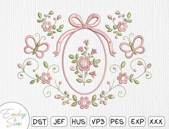 Reviewing the Floral Oval Frame Embroidery Design